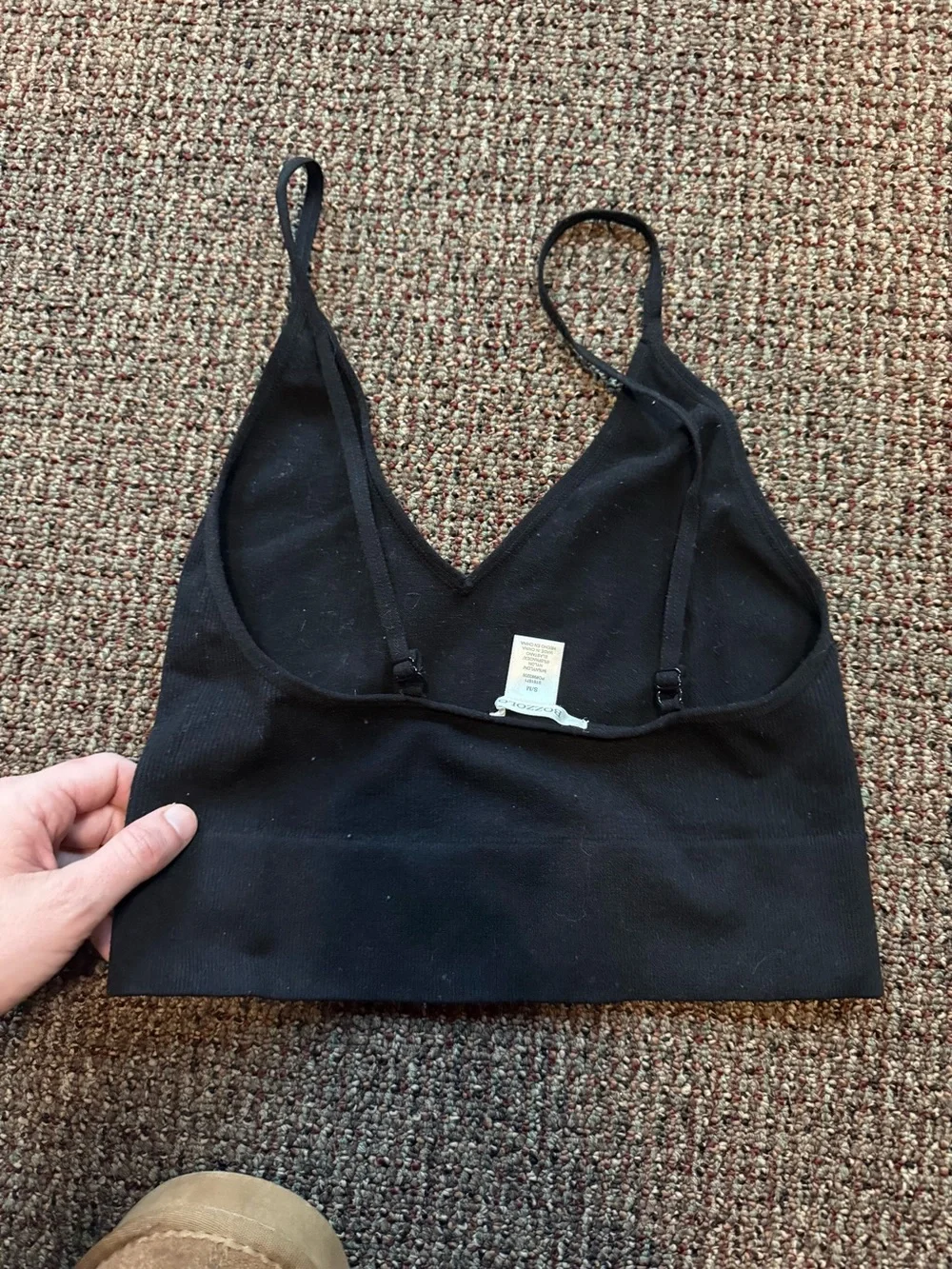 Bozzolo Black Seamless V-Neck Bandeau Cami